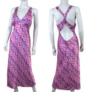 Another Girl Womens Size 8 Pink Petunia Satin Sleeveless Midi NEW Dress Retro